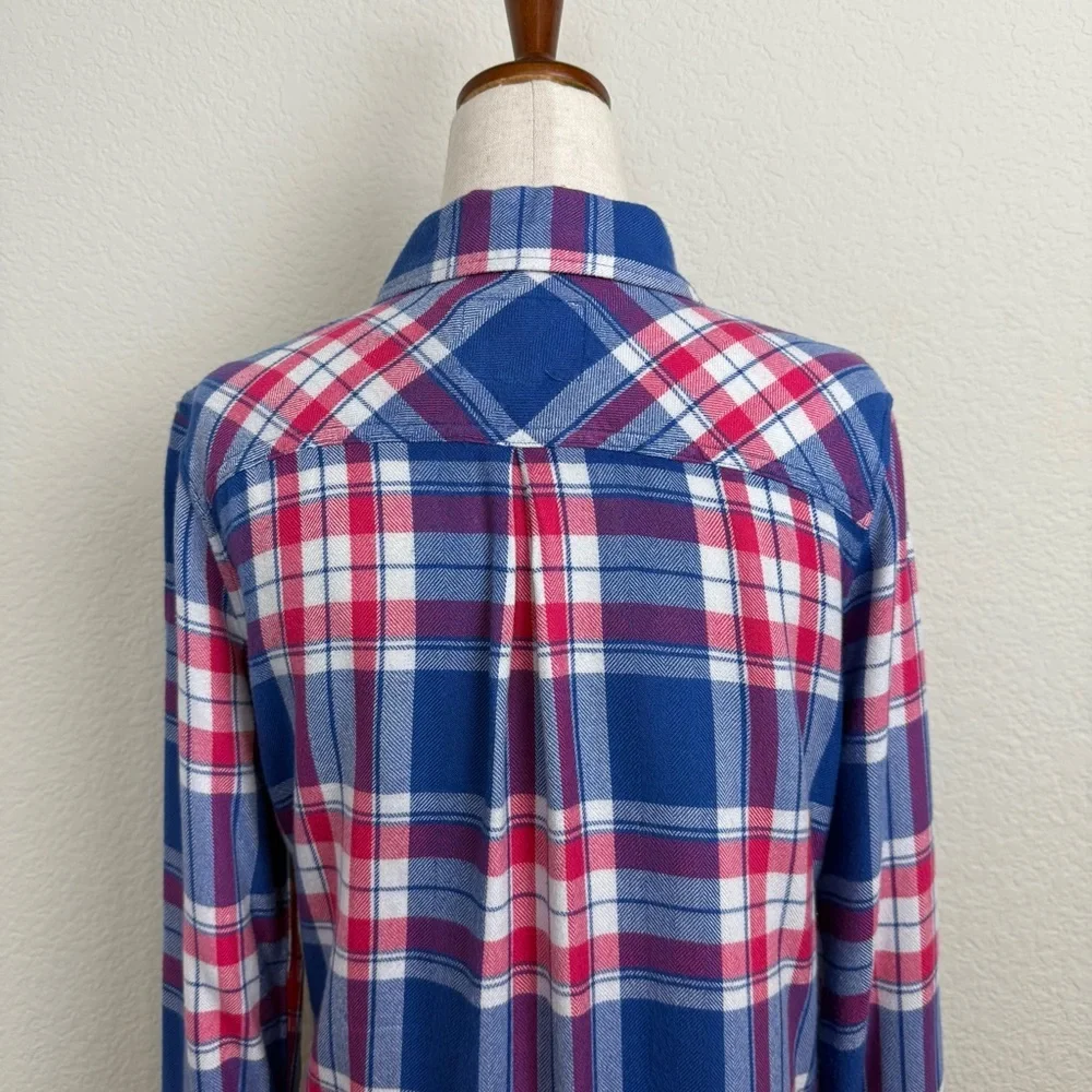 Rails Hunter Blue and Pink Plaid Button-Down Shirt Marina Flamingo Size Small - Picture 10 of 14